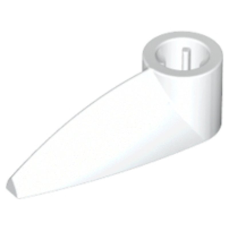 Bionicle 1x3 tand met as gat White